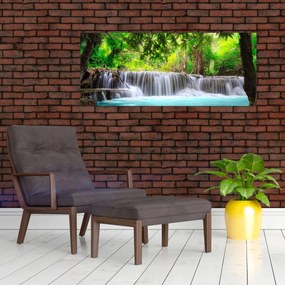 Tablou - Cascadă, turcoaz (120x50 cm)