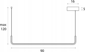 MAXLIGHT PO644 - Pendul LED URUS pe cablu, 17W, 230V, negru