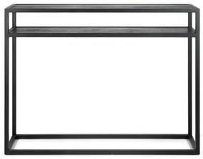 Masă consolă neagră cu blat din lemn de stejar 30x120 cm Daniël – Spinder Design