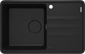 Chiuveta bucatarie compozit Deante Momi, 78x50 cm, cu picurator, negru mat 780x500 mm, Negru mat