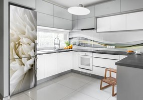 Autocolant pe frigider Dahlia alb