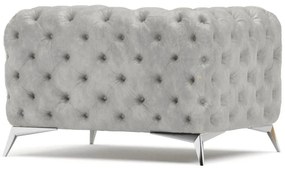 Fotoliu gri deschis cu tapițerie din catifea Chelsea – Ropez