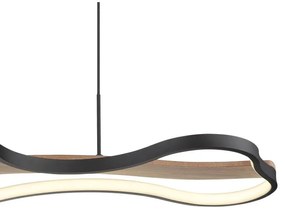 Lustra suspendata design industrial Bezzy negru, maro
