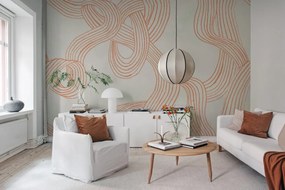 Fototapet, Stripes Repeatable, Orange, Rebel Walls