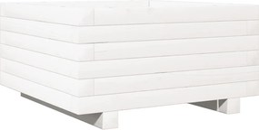 vidaXL Jardinieră de grădină, alb, 50x50x26,5 cm, lemn masiv de pin