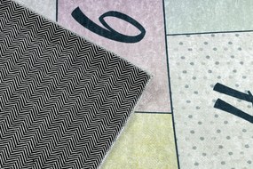 BAMBINO 54060 covor lavabil Inorog, hopscotch pentru copii anti-alunecare - roz / galben