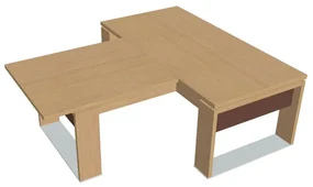 Masă Verno+ S 200 x 220 cm, cu extensie, stejar deschis / maro