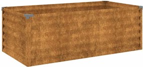 vidaXL Pat de grădină înălțat 100x50x36 cm, oțel corten