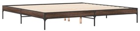 845005 vidaXL Cadru de pat, stejar maro, 180x200 cm, lemn prelucrat și metal