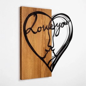 Accesoriu decorativ de perete din lemn I love you