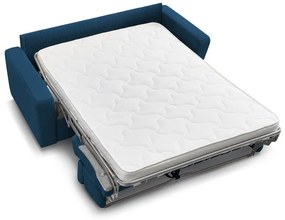 Canapea albastru-închis extensibilă cu tapițerie din catifea reiată 195 cm Monaco – Bobochic Paris