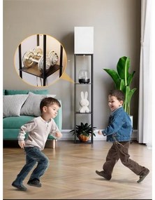 Lampă de podea cu polițe 1xE27/40W/230V negru/alb