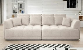 Canapea TIGA, stofa catifelata bej - Element 17, 302x136x88/72 cm