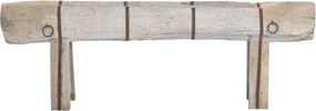 Jardinieră mare de exterior din lemn reciclat și metal, stil rustic, pentru grădină și terasă, „Tahiti”