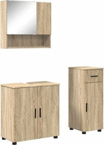 vidaXL Set de mobilier pentru baie cu sertar 3 pcs Stejar Sonoma