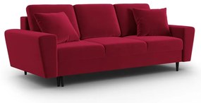 Canapea roșie extensibilă, cu spațiu de depozitare cu tapițerie din catifea 235 cm Kyoto – Cosmopolitan Design