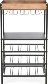 Dulap vinotecă negru din metal număr de sticle 15, 48,5x84,5x34 cm Isaac – Yes Everyday