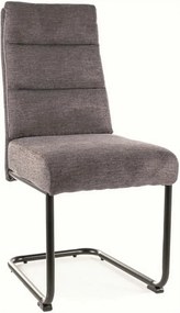 Scaun BERRY, gri inchis/negru, stofa/metal, 44x44x97 cm