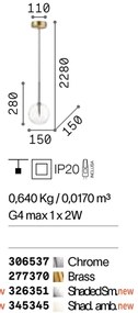 Pendul EQUINOXE SP1 D15 crom/ faded smoky