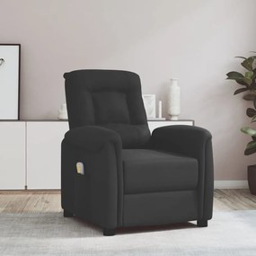 3093315 vidaXL Fotoliu masaj rabatabil cu ridicare, negru, textil microfibră