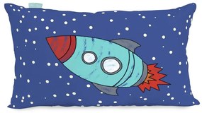 Față de pernă din bumbac cu 2 fețe Space Rocket, 50 x 30 cm