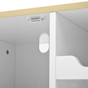 Comodă cu fronturi din sticlă, suport pentru vinuri și mult spațiu de depozitare, 120x38x90 cm, Alb