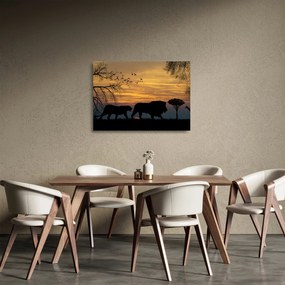 Tablou pe sticlă cu Safari (70x50 cm)