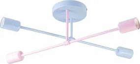 Lustru aplicat CAMBRIDGE 4xE27/15W/230V albastru/roz