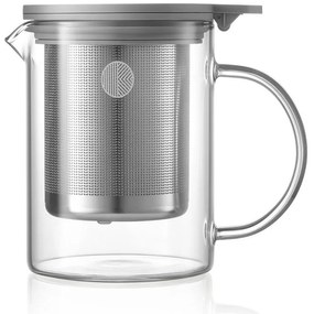 Cana cu infuzor pentru ceai BUYDEEM CD2001, 500 ml, Otel inoxidabil, Design elegant, Gri