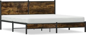 vidaXL Cadru de pat metalic fără saltea, stejar fumuriu, 183x213 cm