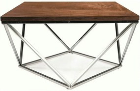 Masuta cafea SILVER A, nuc/argintiu, 80x80x45 cm