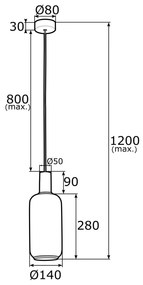 Lustra / Pendul design modern SAGUNTO 14cm