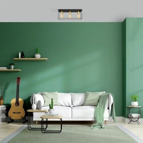 Plafonieră FINN 3xE27/15W/230V negru/auriu