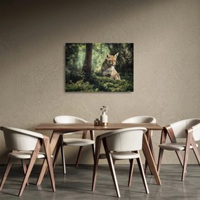 Tablou pe sticlă cu vulpe (70x50 cm)