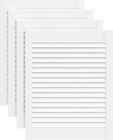 vidaXL Uși dulap design lambriu 4 buc. alb 61,5x49,4 cm lemn masiv pin