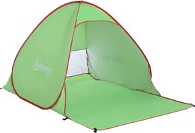 Outsunny Cort pentru Plajă cu Protecție UV 30+, Fereastră și Geantă de Transport, 200x150x119 cm, Verde | Aosom Romania