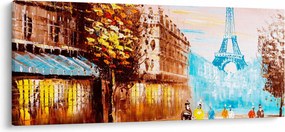 Tablou - Vremea ploioasă și Turnul Eiffel (120x50 cm)