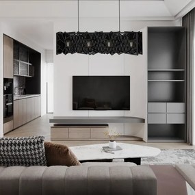 Lustră pe cablu CAMO 4xE27/15W/230V negru