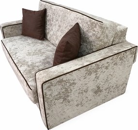 Canapea SAMY NEXT extensibila, 2 locuri, cu lada de depozitare, catifea plusata bej , cadru metalic, 152x100x92 cm catifea plusata, Bej