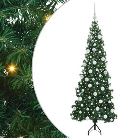 vidaXL Pom de Crăciun Artificial pentru Colț Verde 180 cm PVC și Metal