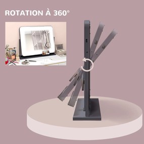 HOMCOM Muior Lumina LED intensitate 3 moduri de iluminare, marire 10X, port de incarcare USB, atingere tactila 62,5 x 52 cm | Aosom Romania