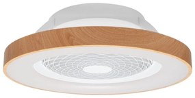 Lustra LED Smart cu Ventilator si telecomanda TIBET alb/lemn