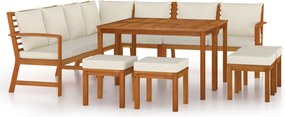vidaXL Set mobilier grădină cu perne, 11 piese, lemn masiv de acacia