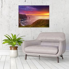 Tablou pe sticlă - Stâncile din Moher (70x50 cm)