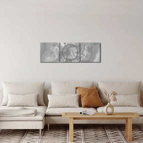 Tablou - Marmură în alb-negru (cu ceas) (90x30 cm)
