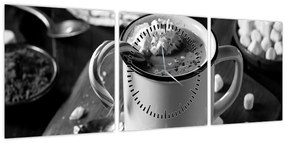 Tablou - Ciocolată caldă de Crăciun (cu ceas) (90x30 cm)