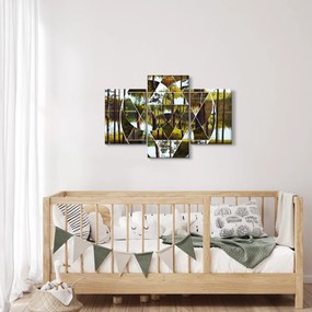 Tablou - Colaj geometric pe fundalul pădurilor nordice (90x60 cm)