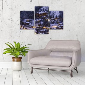 Tablou - orășelul montan iarna (90x60 cm)