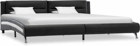 vidaXL Cadru de pat cu headboard Negru 160 x 200 cm Piele artificială