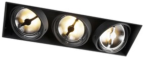 Spot integrat negru AR111 fara rama 3 lumini - Oneon